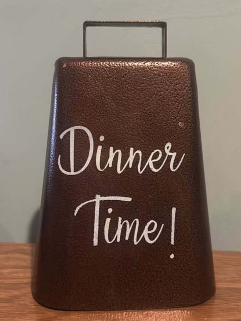 Rustic Farmhouse Style Dinner Time Cowbell in Bronze Finish